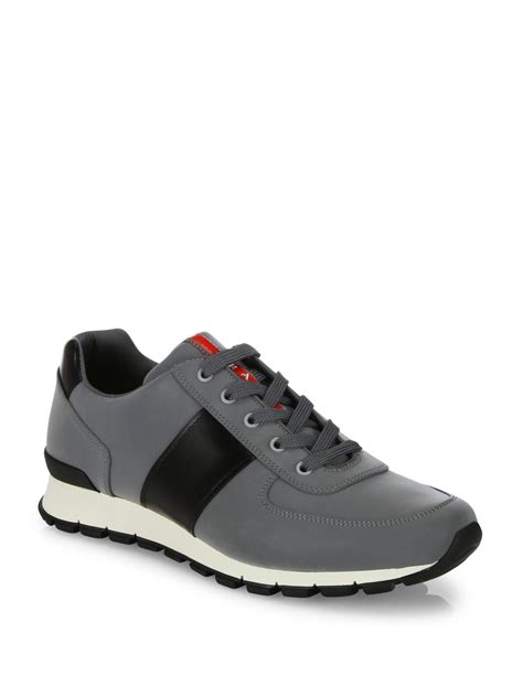 prada reflective sneakers|prada leather sneakers.